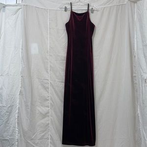 Vintage 90s Burgandy velvet glitter celestial gown/prom dress